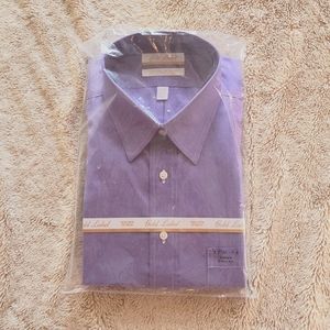Never opened Men's Dress shirt purple Roundtree & Yorke Classic fit 17 1/2 - 34
